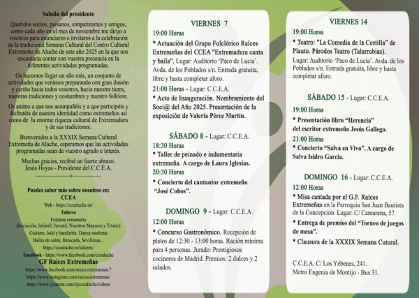 Programa 25 semana cultural ccea