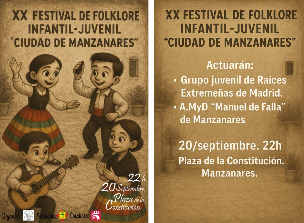 Actuación en Manzanares - Ciudad Real, con el grupo juvenil de Raíces Extremeñas